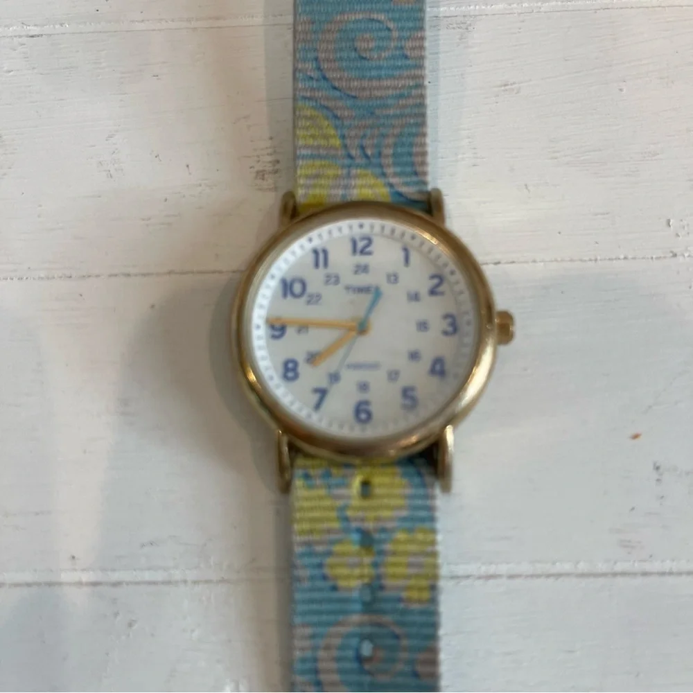 Timex Indiglo TW2P0100 Unisex Analog Watch Gold Case White Dial 38 mm